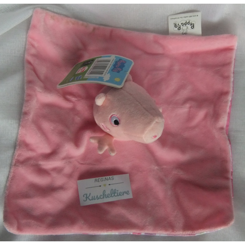 Sambro - Schmusetuch - Peppa Pig Wutz - rosa, bunt gestreift - ca. 27 cm x 27 cm groß