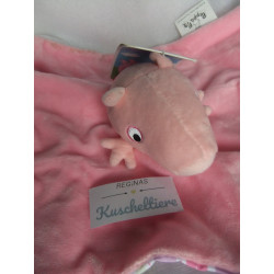 Sambro - Schmusetuch - Peppa Pig Wutz - rosa, bunt gestreift - ca. 27 cm x 27 cm groß