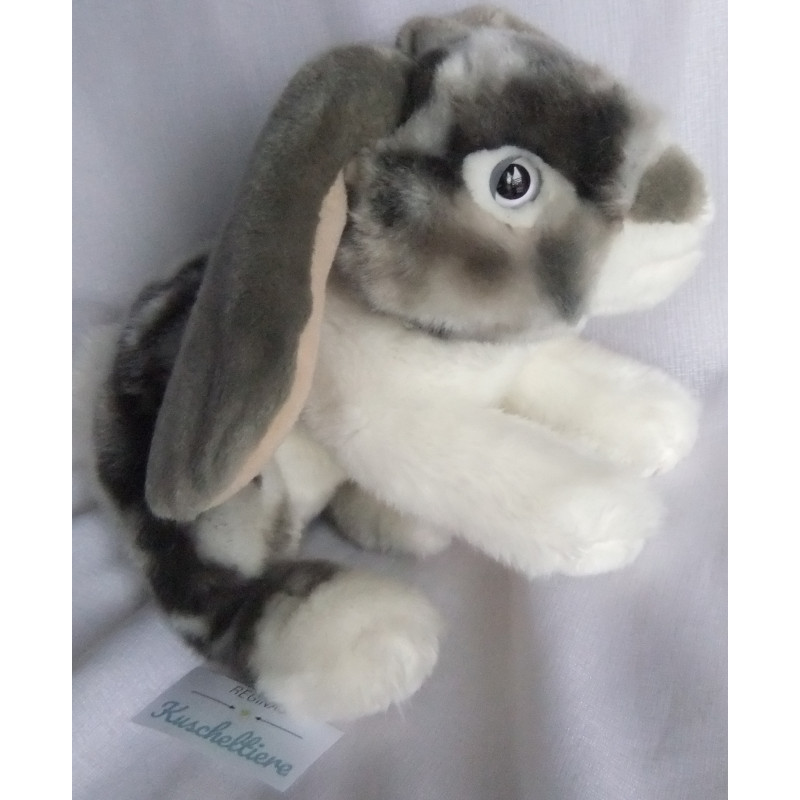 Softtoys - Plüschtier - Hase - grau, weiß - ca. 30 cm lang und ca. 15 cm hoch
