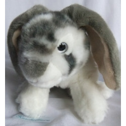 Softtoys - Plüschtier - Hase - grau, weiß - ca. 30 cm lang und ca. 15 cm hoch