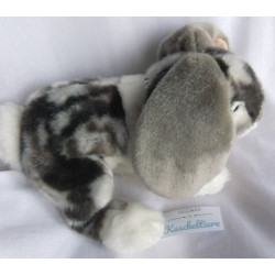 Softtoys - Plüschtier - Hase - grau, weiß - ca. 30 cm lang und ca. 15 cm hoch