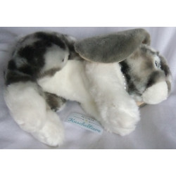 Softtoys - Plüschtier - Hase - grau, weiß - ca. 30 cm lang und ca. 15 cm hoch