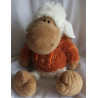 Nici - Plüschtier - Schaf Jolly Mäh Sheebo mit Kapuze - orange, weiß, braun - ca. 50 cm groß - Schlenker
