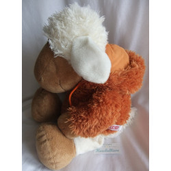 Nici - Plüschtier - Schaf Jolly Mäh Sheebo mit Kapuze - orange, weiß, braun - ca. 50 cm groß - Schlenker