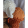 Nici - Plüschtier - Schaf Jolly Mäh Sheebo mit Kapuze - orange, weiß, braun - ca. 50 cm groß - Schlenker