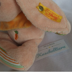 Steiff - Plüschtier - Hase Hannes - mit Halstuch - orange, apricot, bunte Streifen - ca. 25 cm groß - Schlenker