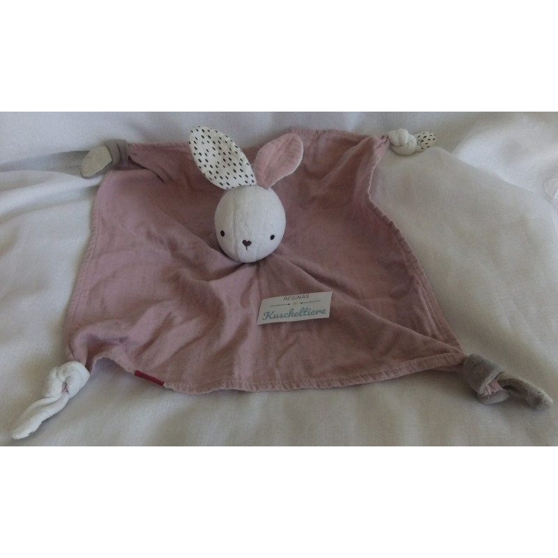 Babydream - Schmusetuch - Hase - Musselin - altrosa, weiß - ca. 40 cm lang
