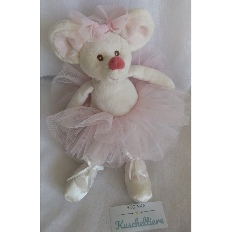 Bukowski Design - Plüschtier - Ballerina Maus mit Tüllrock und Schleife am Öhrchen - ca. 28 cm groß - Schlenker