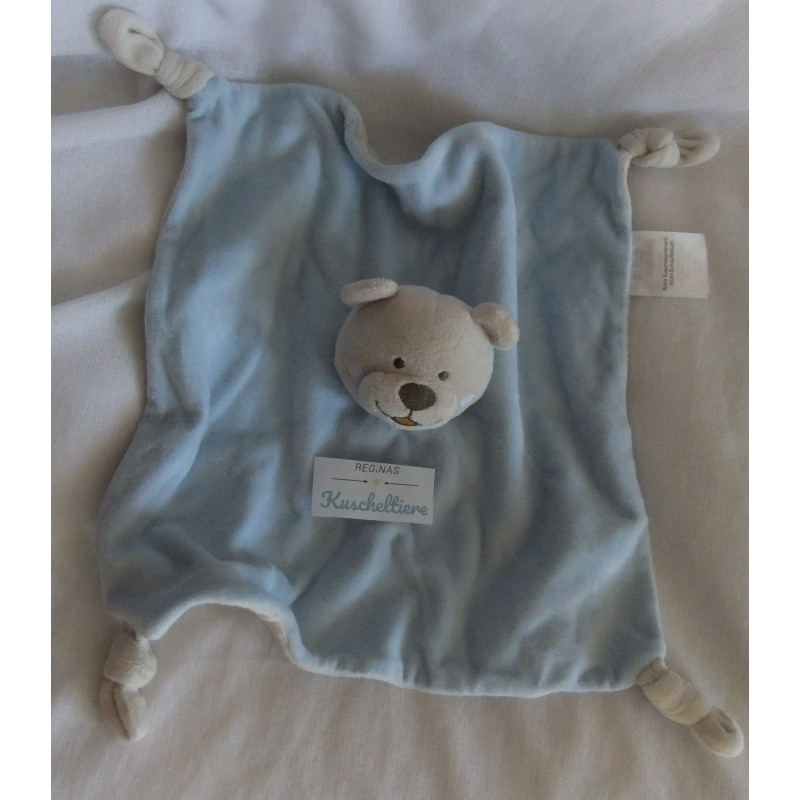 Aldi - Florett - Schmusetuch - Bär - hellblau/beige - ca. 30 cm x 30 cm groß