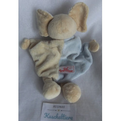 Topolino - Schmusetuch - Elefant - gelb, hellblau - mit Rasselgeräusch - ca. 25 cm lang