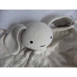 IdiS Toodo - Schmusetuch - Organic Cotton Baumwolle - Hase - beige, grau - ca. 18 cm lang