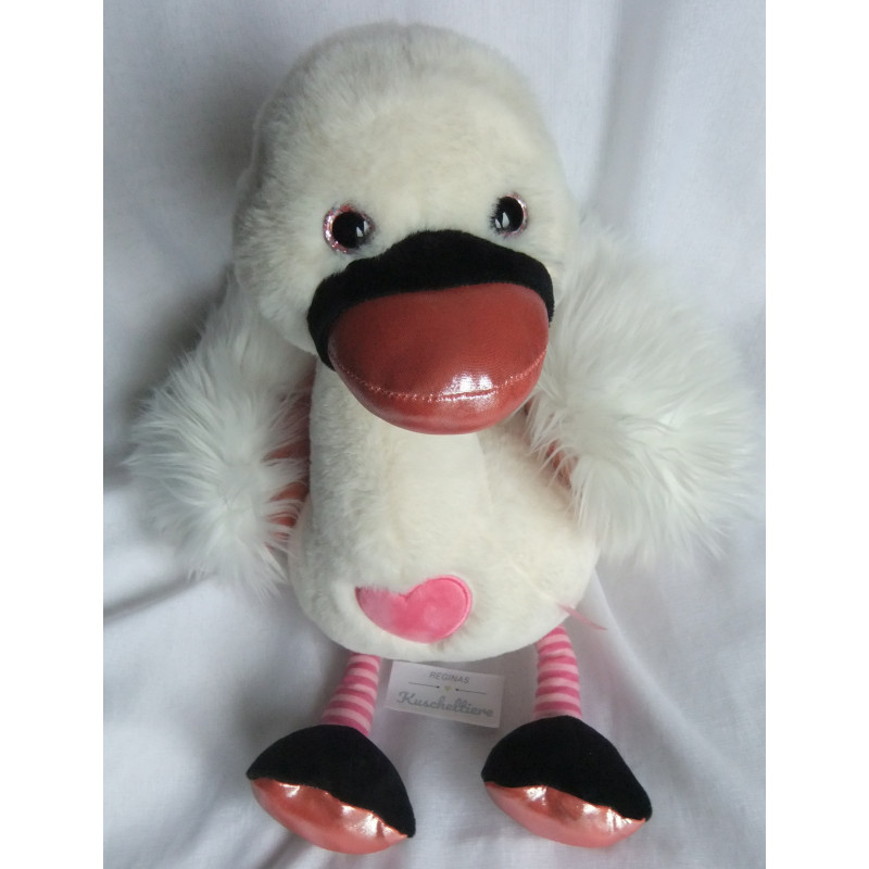 Nici - Plüschtier - Nici green - Love Schwan - weiß, rosa, altrosaglitzer - ca. 50 cm groß - Schlenker