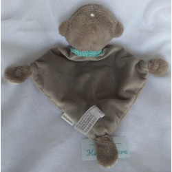 Babydream - Schmusetuch - Affe - braun, weiß mit Blattapplikation und Halstuch - ca. 25 cm lang