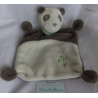 Pusblu - Schmusetuch - Panda mit Halstuch und drei aufgestickte Bambusblätter - grau, weiß, grün - ca. 25 cm lang