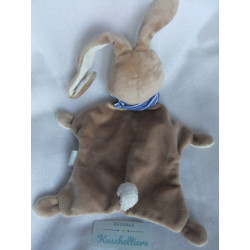 TCM - Tchibo - Schmusetuch - Hase hellblau mit bunten Punkten, braun mit Halstuch blau-weiß gestreift - ca. 28 cm lang