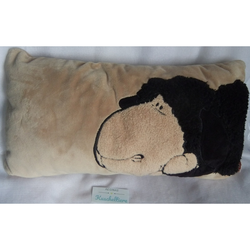 Nici - Plüschkissen - Kissen - Schaf Jolly Mäh Ben - hellbraun, schwarz - ca. 43 cm x 25 cm groß
