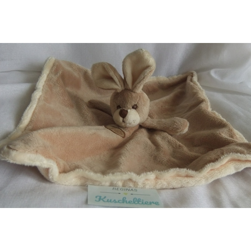 Bukowski - Schmusetuch - Hase mit kleiner Applikation - hellbraun, creme - ca. 31 cm x 32 cm groß