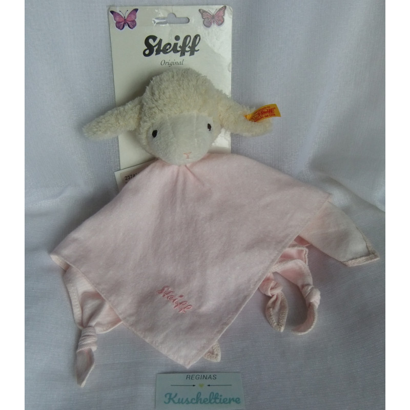 Steiff - Schmusetuch zweilagig - Träum süss - Lamm - rosa - ca. 28 cm lang