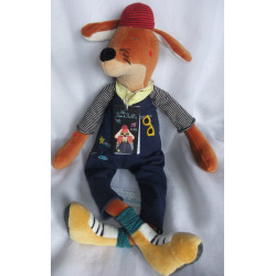 Moulin Roty - Plüschtier - Hund - Les Broc & Roll's Elvis the Dog - ca. 51cm groß mit Schlenkerbeinchen