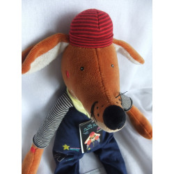 Moulin Roty - Plüschtier - Hund - Les Broc & Roll's Elvis the Dog - ca. 51cm groß mit Schlenkerbeinchen