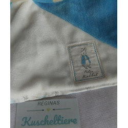 Rainbow - Schmusetuch - Hase - blau, weiß braun - ca. 29 cm x 29 cm groß