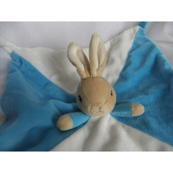 Rainbow - Schmusetuch - Hase - blau, weiß braun - ca. 29 cm x 29 cm groß