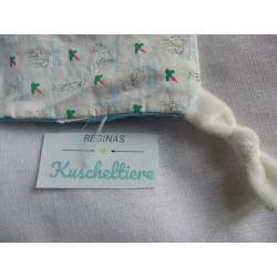 Rainbow - Schmusetuch - Hase - blau, weiß braun - ca. 29 cm x 29 cm groß