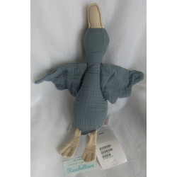 H&M - Plüschtier Stofftier - Ente - Musselin - taubengrau - mit Knistergeräusch - ca. 27 cm lang - liegend