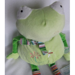 LiLaLu - Plüschtier - Frosch mit Stoffschal und Stickerei - ca. 40 cm groß - Schlenker