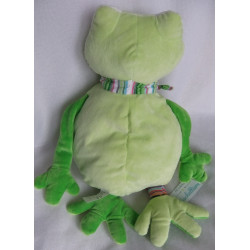 LiLaLu - Plüschtier - Frosch mit Stoffschal und Stickerei - ca. 40 cm groß - Schlenker