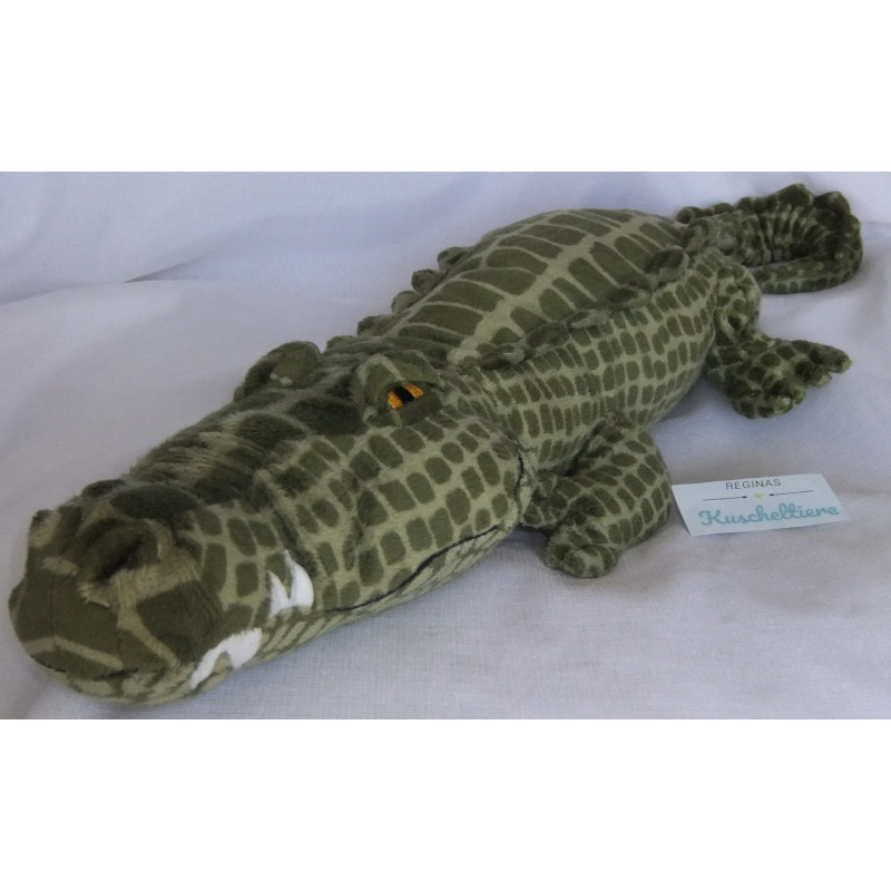 Ikea - Plüschtier - Klappar Jättemätt - Krokodil - Grüntöne - ca. 60 cm lang - liegend