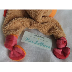 Sigikid - Schmusetuch - Pferd Jappy Jump rot gestreift, braun mit Halstuch grün - ca. 24 cm lang