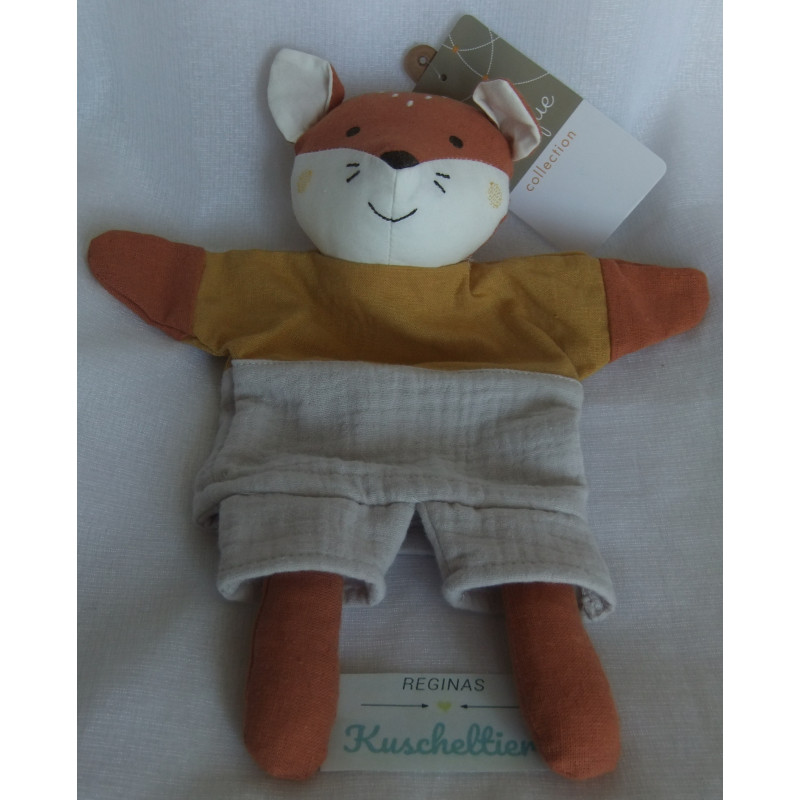 Fehn - Boutique Collection - DM - Handpuppe - Fuchs - ocker, rotbraun, grau - ca. 30 cm groß - Schlenker
