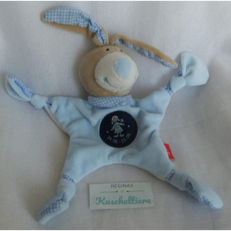 Sigikid - Schmusetuch - Sternzeichen - Hase mit Halstuch und Jungfrauapplikation - ca. 20 cm lang