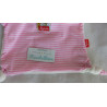 Sigikid - Schmusetuch - Frottee,Stoff,Fleece - Katze rosa-weiß gestreift mit Halstuch rot mit Herzchen - ca. 26 cm lang