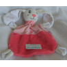 Beauty Baby - Schmusetuch Hase mit Rasselgeräusch - Rosa, weiß  - ca. 25 cm lang