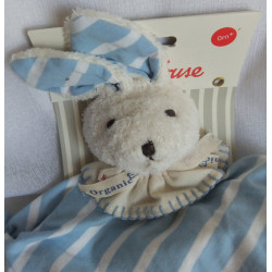 Käthe Kruse - Schmusetuch - Organic Hase - weiß, beige, blau-weiß gestreift - ca. 27 cm lang