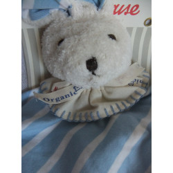 Käthe Kruse - Schmusetuch - Organic Hase - weiß, beige, blau-weiß gestreift - ca. 27 cm lang