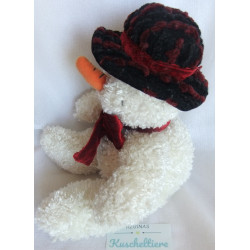 Russ Berrie - Plüschtier - Schneemann Freezy - weiß mit roter Samtschleife - ca. 28 cm groß - Schlenker