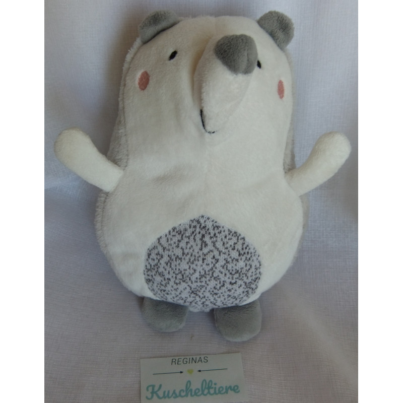 Pusblu - Plüschtier - Igel -  weiß, grau-weiß meliert, grau - ca. 20 cm groß - Schlenker