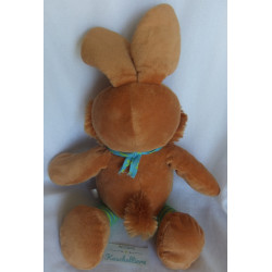 Windel GmbH Plüschtier Hase braun, weiß, grün gestreift mit Halstuch türkis gelbe Blumenmotive  - ca. 40 cm groß