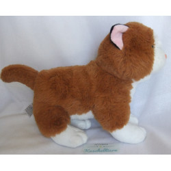 Sunkid - Plüschtier - Katze - braun, weiß mit rosa Näschen - ca. 20 cm hoch und 25 cm lang