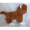 Sunkid - Plüschtier - Katze - braun, weiß mit rosa Näschen - ca. 20 cm hoch und 25 cm lang