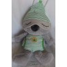 Nici - Plüschtier - Schlafmütze Koala Kappa - grau, grün-weiß gestreift - ca. 38 cm groß - Schlenker