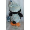 Nici - Plüschtier - Schlafmütze Pinguin Pingulini - schwarz, blau-weiß gestreift, wei0, gelb - ca. 25 cm groß - Schlenker