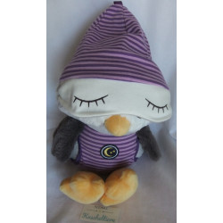 Nici - Plüschtier - Schlafmütze Eule Olafina - grau, lila gestreift, gelb - ca. 38 cm groß - Schlenker