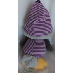 Nici - Plüschtier - Schlafmütze Eule Olafina - grau, lila gestreift, gelb - ca. 38 cm groß - Schlenker
