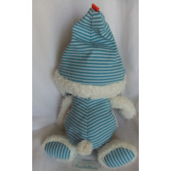 Nici - Plüschtier - Schlafmütze Schaf Wulli - weiß, hellblau-weiß gestreift - ca. 38 cm groß - Schlenker