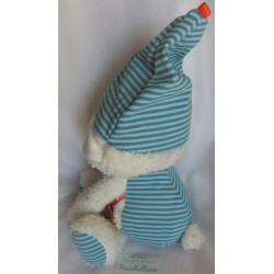 Nici - Plüschtier - Schlafmütze Schaf Wulli - weiß, hellblau-weiß gestreift - ca. 38 cm groß - Schlenker
