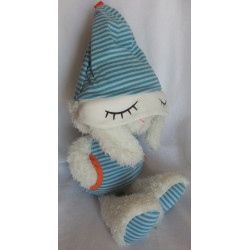 Nici - Plüschtier - Schlafmütze Schaf Wulli - weiß, hellblau-weiß gestreift - ca. 38 cm groß - Schlenker